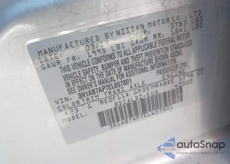 2014 Nissan Sentra Sv из США, поврежденный, VIN 3N1AB7AP7EL657801